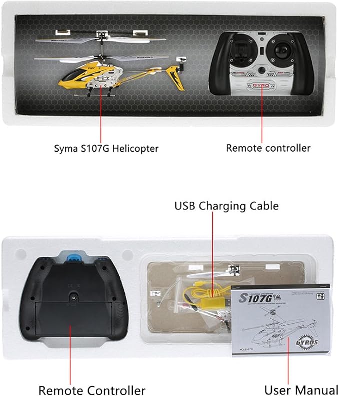 GoolRC Remote Control Helicopter S107/S107G RC Helicopters 3 Channel Mini Helicopter with Gyro for Beginners (Yellow)