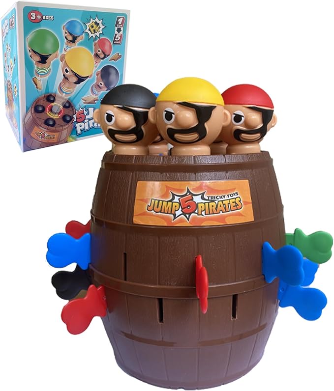 Oversized Pirate Board Game-with 5 Colorful Pirate Figures Fun and Tricky Surprise Toys for Kids Ages 3+ Girls and Boys Toys - 2-4 Players