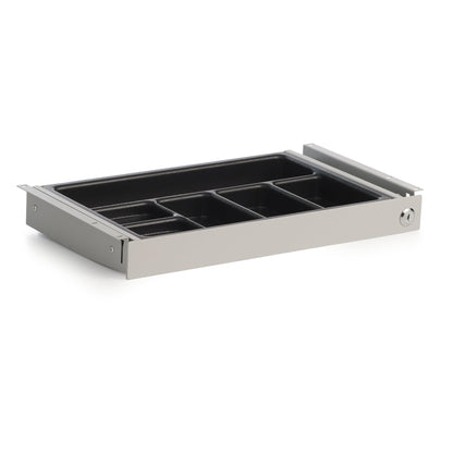 PERFECT POSTURE Max Under Desk Storage Drawer – Large Desk Drawer with Lock for Regular & Sit-Stand Standing Desks, Gray (16.2” x 9.3")