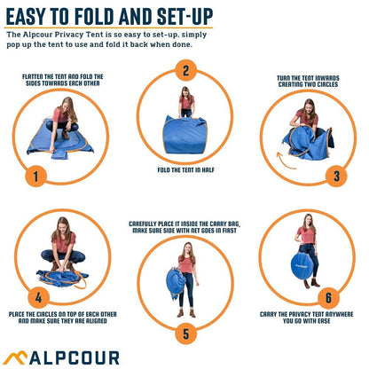 Alpcour Foldable Waterproof Pop Up Portable Toilet Seat for Camping, Hiking, Beach, and Traveling