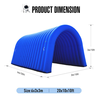 20X10x10Ft Inflatable Sports Tunnel Entrance with Blower Inflatable Tunnel Tent for Business Advertising Event Exhibition（Blue）