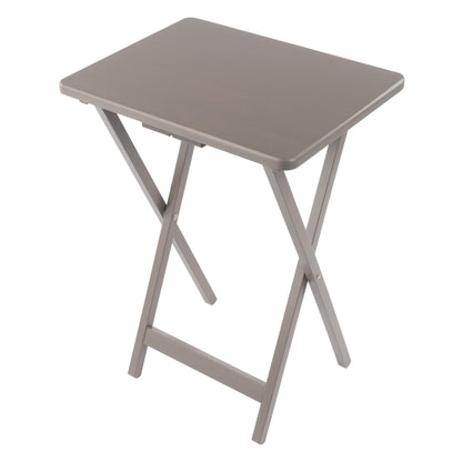 Winsome Alex Set of 4 Foldable Snack Tables with Storage Rack, Easy to Store Portable Fold Up Table Set for Kitchen, Living Room TV Dining, Crafts, Puzzles, Work from Home