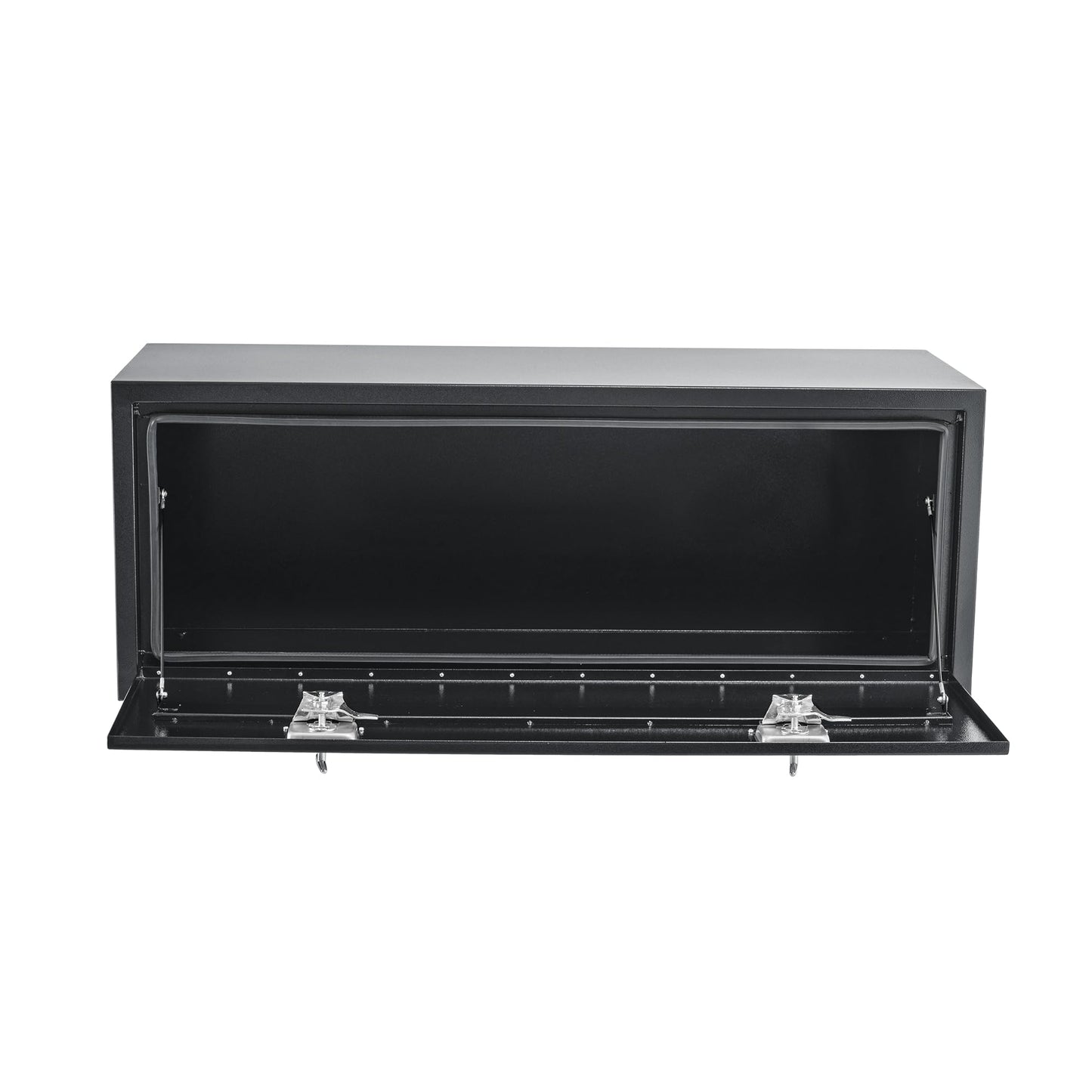 EliteEdge Black Steel Underbody Truck Box, Pickup Storage Box, Heavy Duty Diamond Plate Tool Box with Lock and Keys, Waterproof Trailer Storage Box (48" x 16" x 13"-Grey)