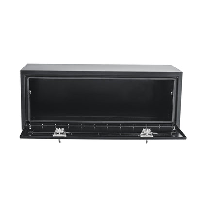 EliteEdge Black Steel Underbody Truck Box, Pickup Storage Box, Heavy Duty Diamond Plate Tool Box with Lock and Keys, Waterproof Trailer Storage Box (48" x 16" x 13"-Grey)