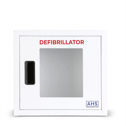 AMERICAN HOSPITAL SUPPLY AED Steel Cabinet, Wall Mount, Alarmed Automated External Defibrillator Storage Cabinet - Large, fits Zoll and Cardiac Science AEDs