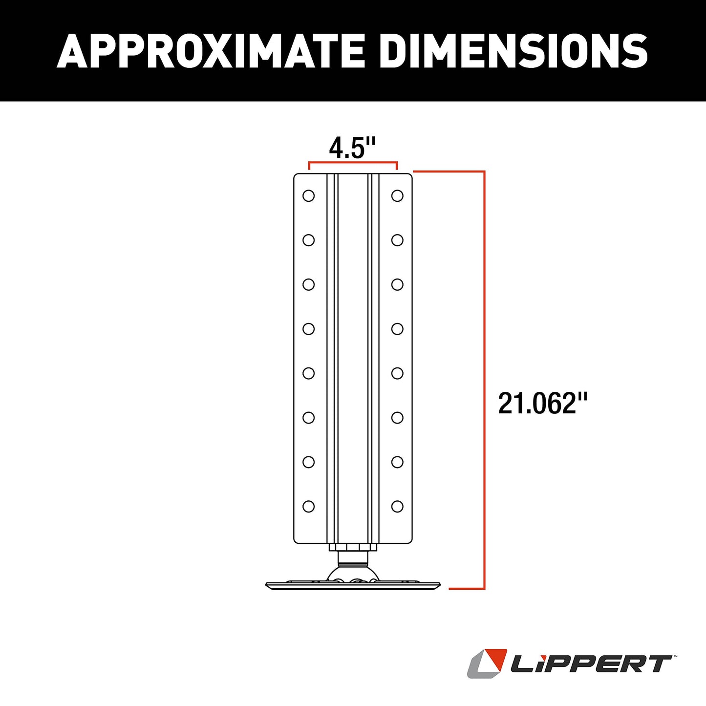 Lippert Aluminum Hydraulic Leveling Jack Assembly with 14,000-lb. Weight Capacity, Universal Fit, 9" Footpad, Easy Installation - 2365601