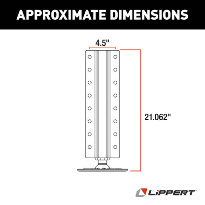 Lippert Aluminum Hydraulic Leveling Jack Assembly with 14,000-lb. Weight Capacity, Universal Fit, 9" Footpad, Easy Installation - 2365601