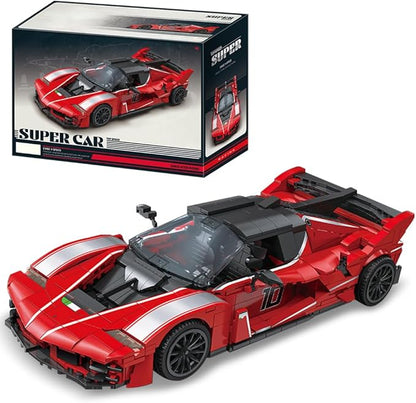 Red Supercar Building Block Toy 1047 Pieces MOC Car Adult Display and Collection Racing Car Sports Car Gift Toy