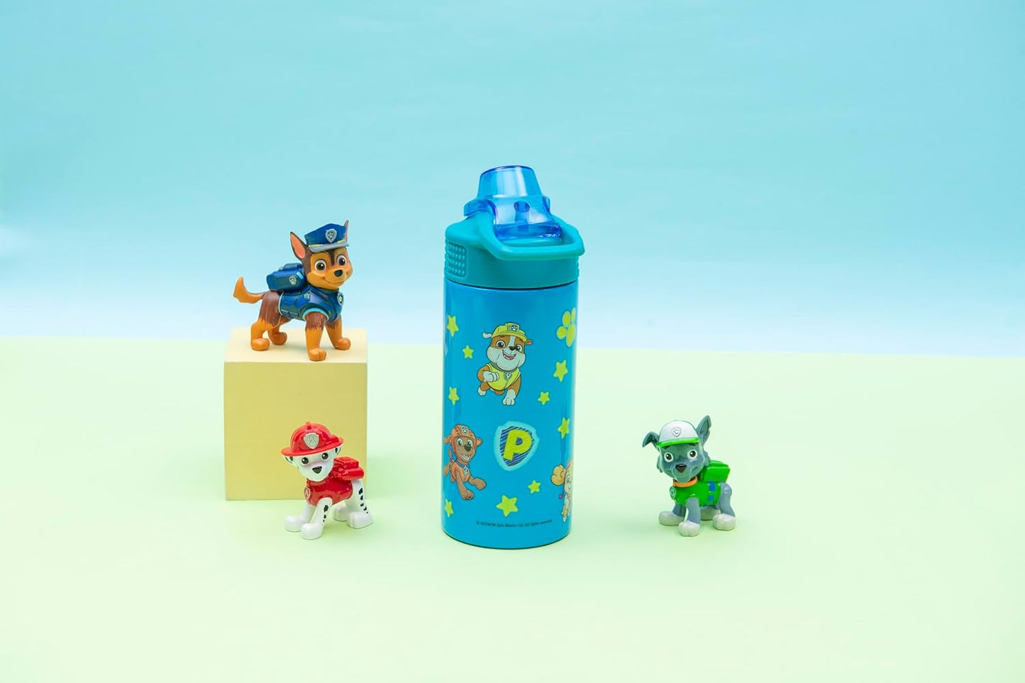 Zak Designs PAW Patrol Kids Water Bottle - 14oz Stainless Steel with Straw & Leak-Proof Spout | Sage Color