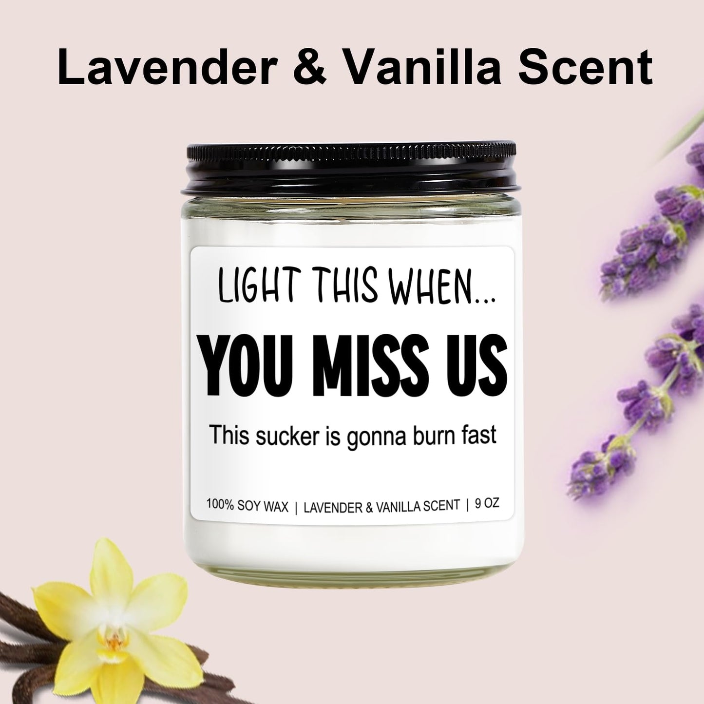 Younift Funny Scented Candle, We Will Miss You, Moving Away Gifts for Friend, Farewell, Goodbye, Going Away Gifts for Coworkers Women, Men, Boss, Coworker Leaving, Retirement Presents - 9 oz