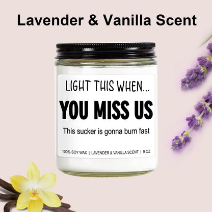 Younift Funny Scented Candle, We Will Miss You, Moving Away Gifts for Friend, Farewell, Goodbye, Going Away Gifts for Coworkers Women, Men, Boss, Coworker Leaving, Retirement Presents - 9 oz