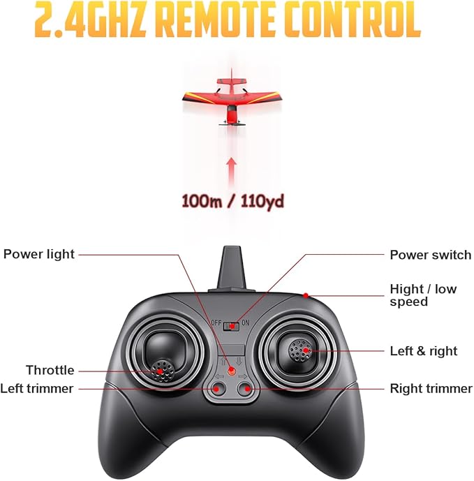HAWK'S WORK 2 Channel RC Airplane Ready to Fly 2.4GHz Remote Control Plane Easy to Fly Glider for Kids &amp Beginners (Blue)