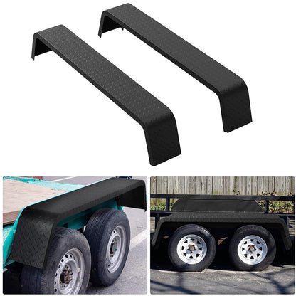 2 Pack Tandem Axle Trailer Fenders Fit for 13"-15" Tires,72-7/8"x10-1/4"x13" Heavy Duty Steel Trailer Fenders Double Axle Car Hauler,Cargo,Utility,Landscape Trailer
