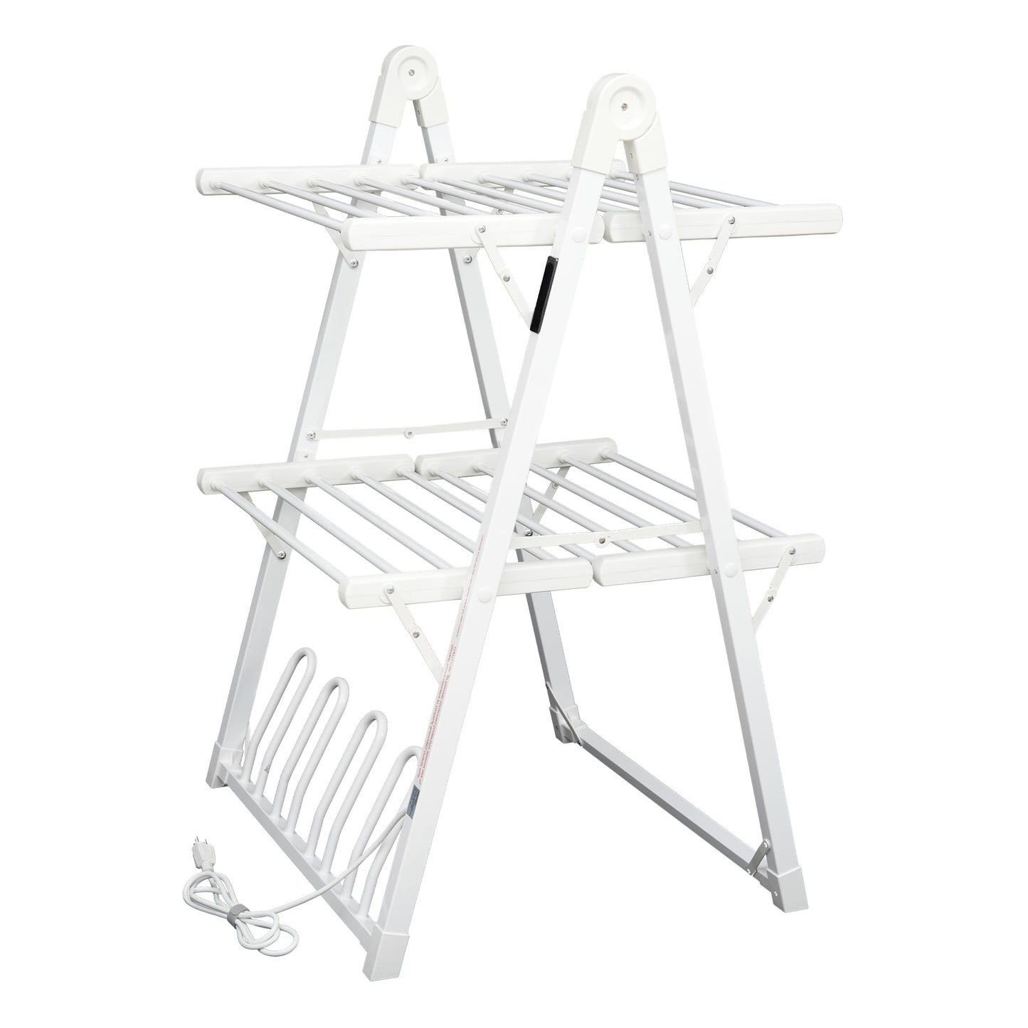 SHARNDY Electric Heated Clothes Drying Rack,Foldable Heated Garment Dryer with Timer Shut-Off Laundry Rack for Clothes Shoes Socks,Aluminum Alloy,White,Plug & Play,(39.37x25.98x23.82in)