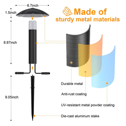 ALYFC 8 Pack Low Voltage Landscape Lighting Kit: All-in-One-Set Easy Setup - Dusk to Dawn Auto On/Off &Timer - 3W Outdoor Waterproof Metal Pathway Lights for Garden Yard Walkway Driveway