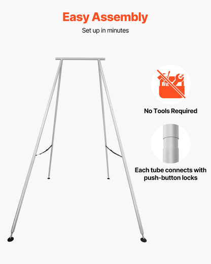 VEVOR Yoga Stand Frame, 9.6 ft Length Swing Stand, Max 551.2 lbs Load Triangular Structure Aerial Rig, Aerial Silk Stands for Yoga Enthusiasts, Non-Slip Base, Lightweight, Detachable Design
