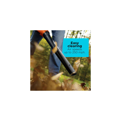 BLACK+DECKER 3-in-1 Electric Leaf Blower, Leaf Vacuum/Mulcher, Up to 250 MPH, Premium Disposable System, Corded, 12-Amp Handheld Lightweight Corded Electric Combo (BV6600)