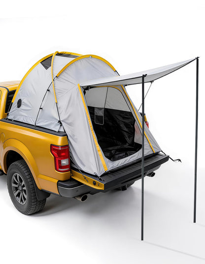 Truck Bed Tent with Awning Pickup Truck Tent for 8.2 ft Bed Waterproof PU3000 Oxford Camping Tent Portable Truck Camper for Chevy Silverado Ram GMC