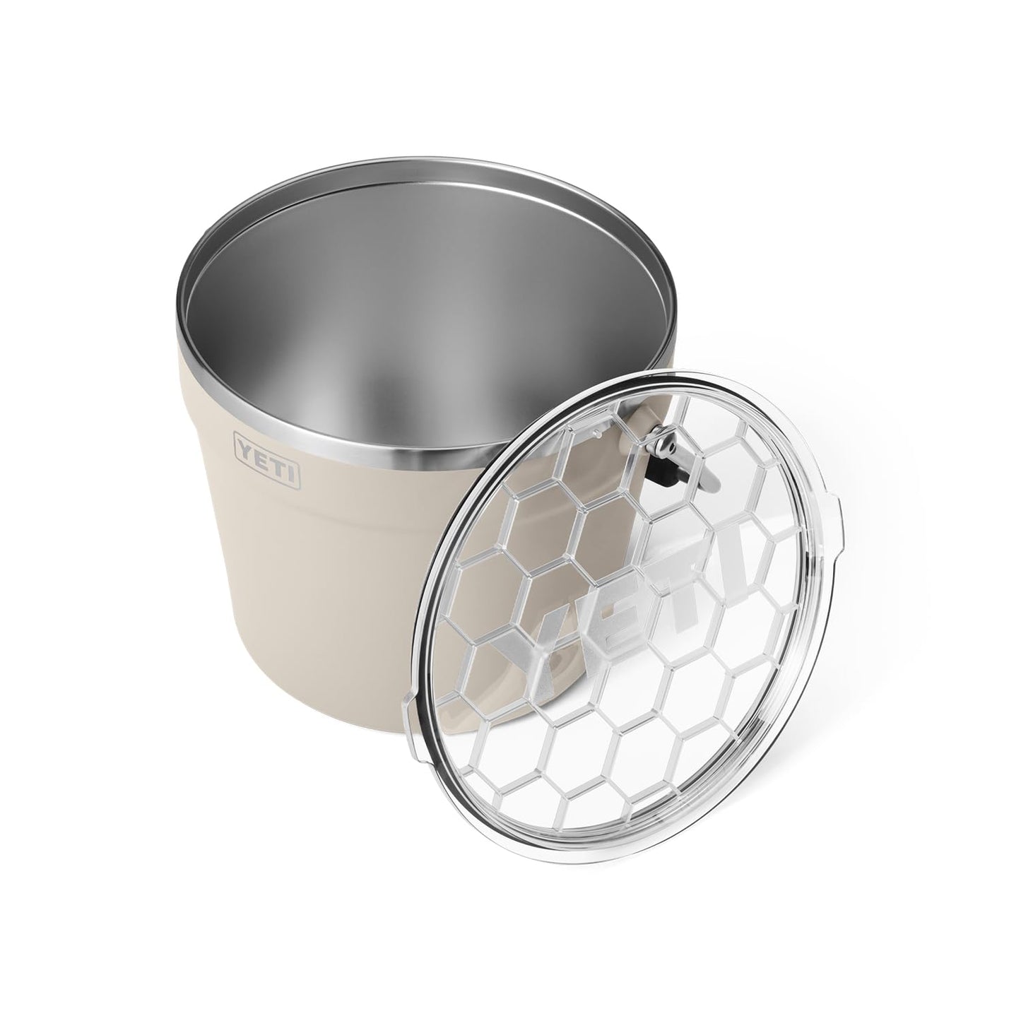 YETI Rambler Beverage Bucket, Double-Wall Vacuum Insulated Ice Bucket with Lid, Cape Taupe