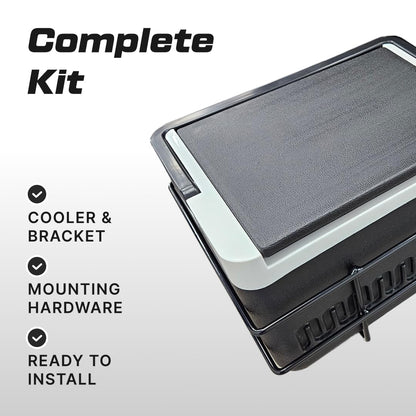 Evolution Golf Cart Cooler with Mounting Bracket - Fit for D5 Ranger & D5 Maverick - Heavy Duty Cooler Basket Kit for Secure Storage - Portable Cooling Ice Chest for Golf Cart Use | Black