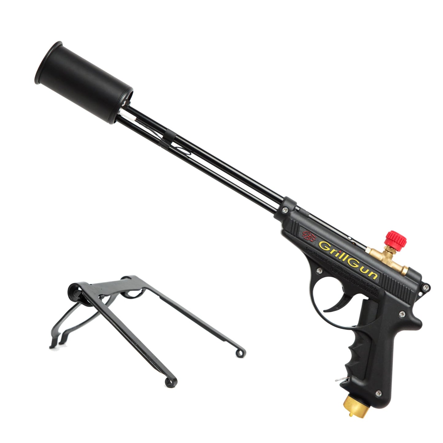 Grillblazer GrillGun Handheld Propane Charcoal Torch – 400,000+ BTU Flame Torch for Instant Charcoal Ignition, Outdoor Cooking, Firepits, Camping, BBQ – Portable High-Power Blowtorch With Stand