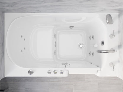 ANZZI Walk-In Tub, 30 x 53 in, Right Drain, Air & Whirlpool Jets, 110V