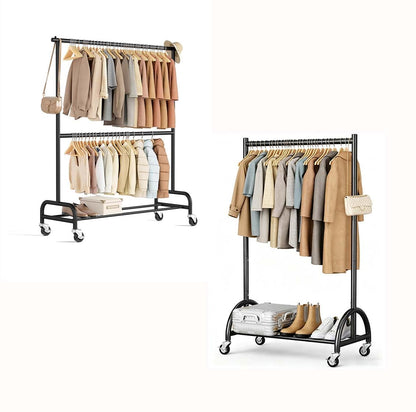 MISSLO Heavy Duty Clothes Rack and Rolling Clothes Racks for Hanging Clothes