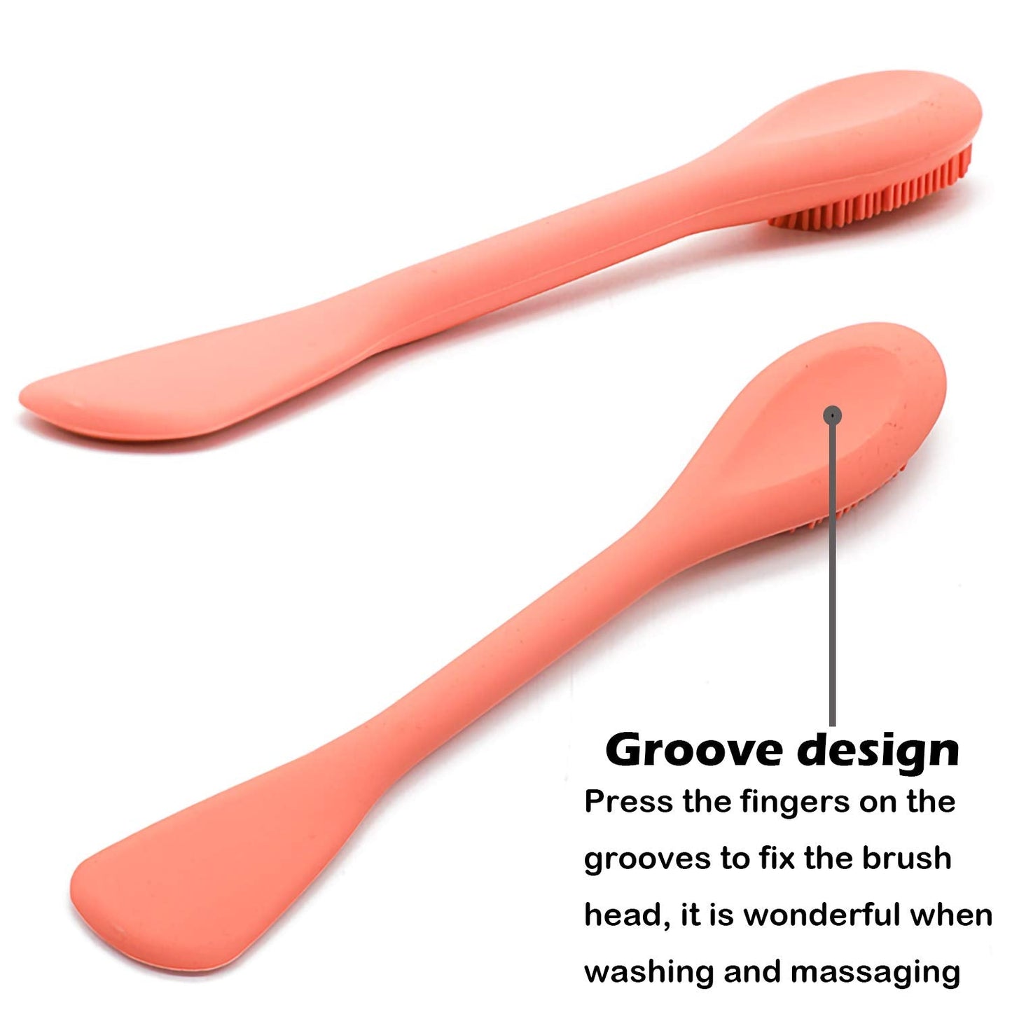 Facial Cleansing Brush, 2 in 1 Silicone Face Mask Brush & Face Scrubber, For Exfoliating, Massaging, Remove Blackheads, Makeup Skincare Removal, Applicator for Mud, Clay, Body Lotion, DIY Mask