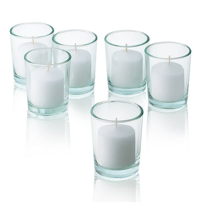 Bulk Pack of 144 White Votive Candles - Box of 144 Unscented Candles - 10 Hour Burn Time - Bulk Candles for Weddings, Parties, Spas and Decorations
