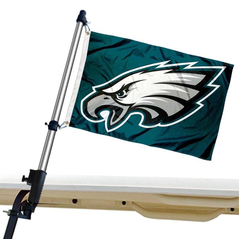 Philadelphia Eagles Golf Cart Flag Pole and Holder Mounting Bracket