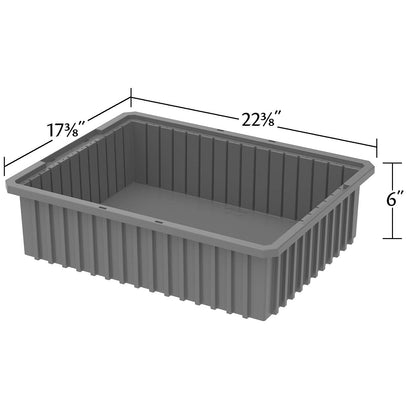Akro-Mils 33226 Akro-Grid Plastic Slotted Dividable Modu Box Stackable Grid Storage Tote Container, (22-3/8-Inch L x 17-3/8-Inch W x 6-Inch H), (4 Pack), Blue