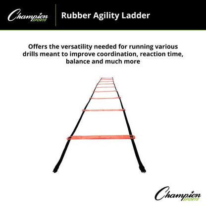 Champion Sports Rubber Agility Ladder, 13', Bright Red
