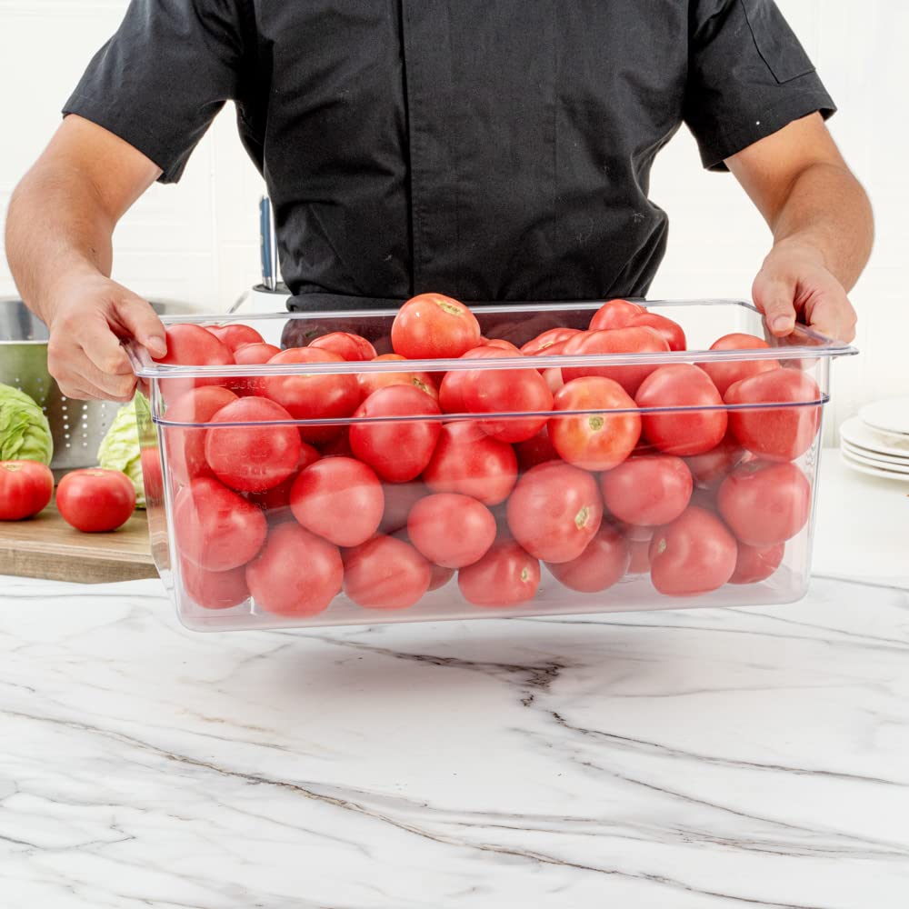 Restaurantware-Full Size Food Storage Containers, 10 8 Inch Deep Proofing Boxes - Rectangle, Graduated Measurements, Clear Plastic Food Grade Storage Containers, Dishwashable, Lids Sold Separately