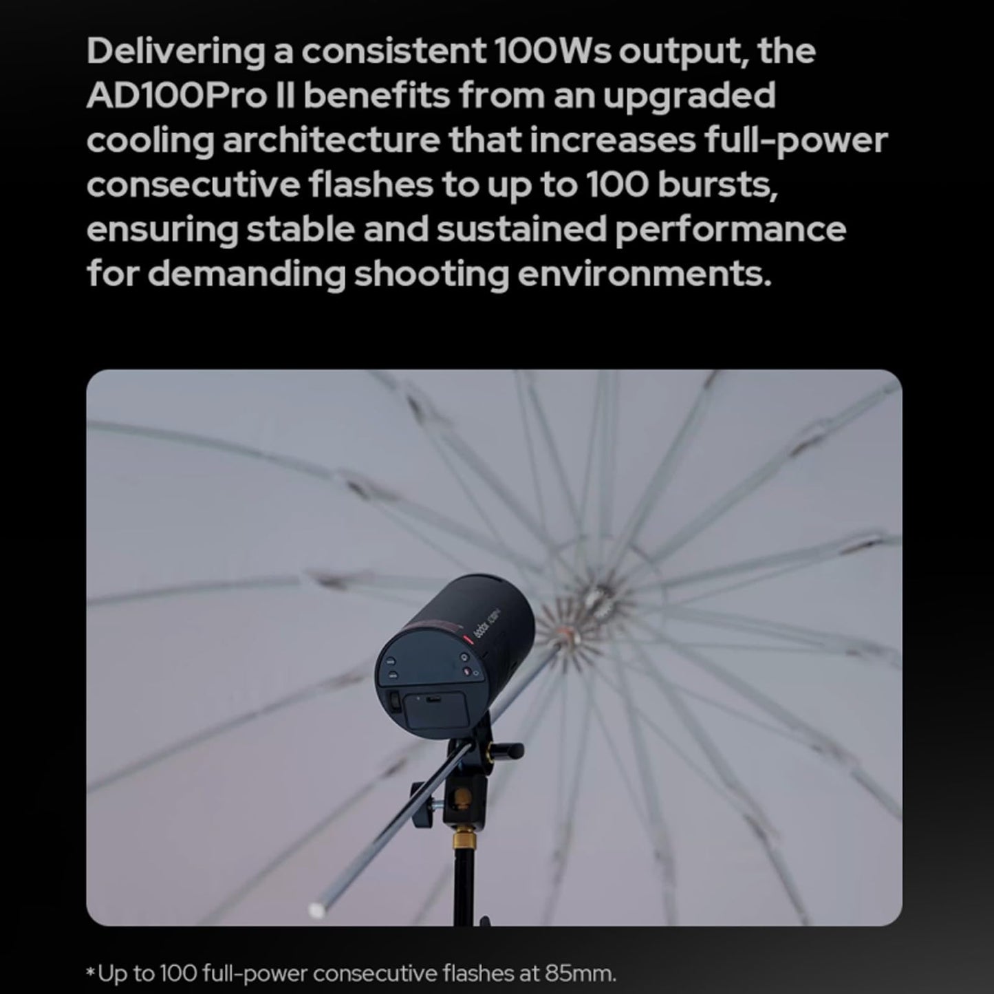 Godox AD100 Pro II AD100Pro II 100Ws Flash, 490 Full Power Flashes, 0.01-1.5s Recycling, 2W LED Model Light, 1/8000s HSS, 2.4G Wireless, Pocket Flash Strobe for DSLR Cameras (Godox AD100 Pro Upgrade)