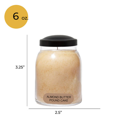 A Cheerful Giver - Almond Butter Pound Cake Baby Scented Glass Jar Candle (6oz) with Lid & True to Life Fragrance Made in USA