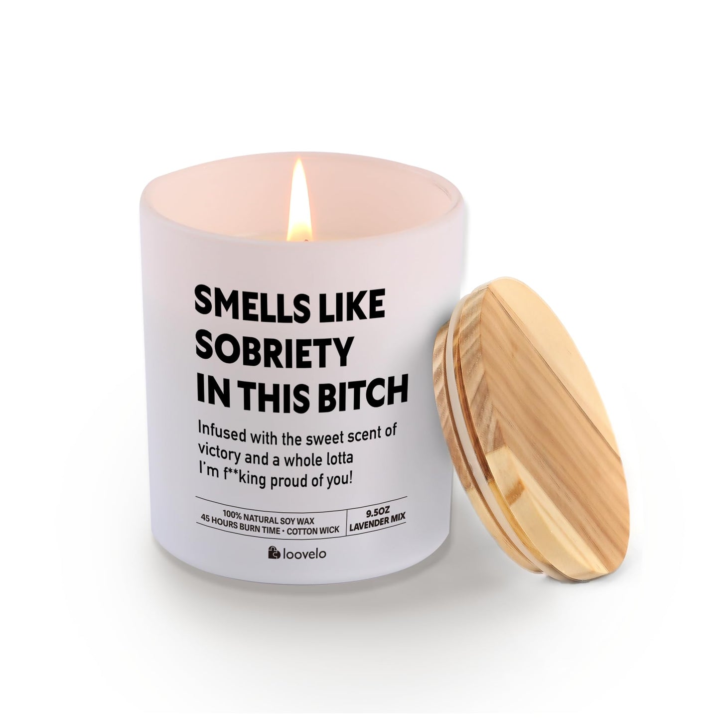 Smells Like Sobriety in This Bitch Sobriety Gifts Recovery Gifts for Women Sober Anniversary Scented Candle Home Office Jar Candle Sage Floral Lavender Scent 9.5 oz