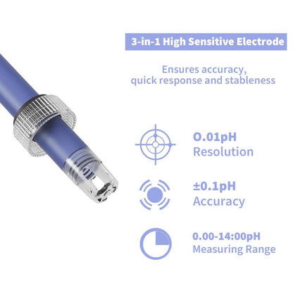 ONiLAB Benchtop Lab pH Meter, 0.01 pH Accuracy, 1-3 Points Auto Calibration, 3-in-1 pH/Temp. Electrode
