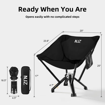 NJZ Folding Outdoor Chair — Easy Outdoor Comfort, Simple One-Piece Design, Stable Aluminum Frame, Relaxed Seating for Backyard, Camping & Everyday Use
