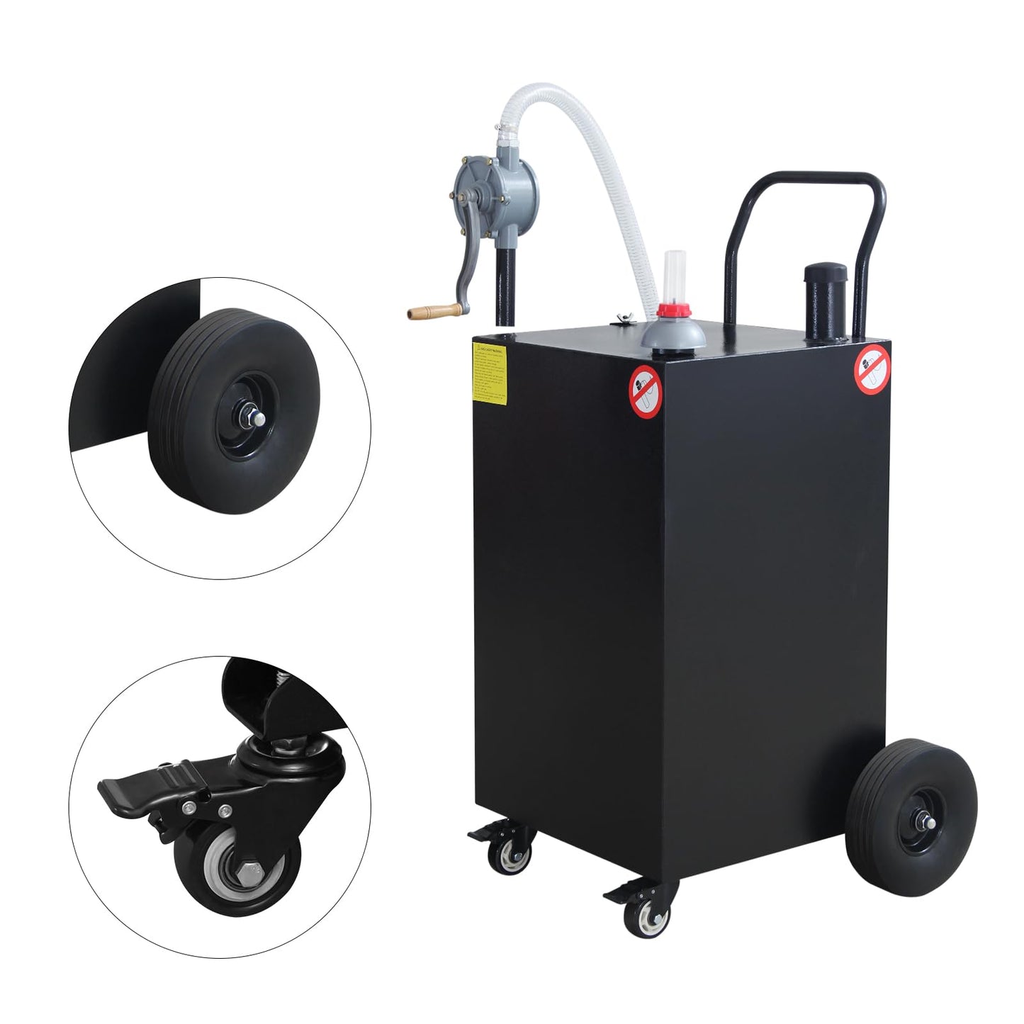45 Gallon Fuel Caddy, Portable Gas Caddy with Manual Pump, Heavy Duty Gas with 4 Wheels, Diesel Fuel Can for Cars, Lawn Mowers, Trucks, ATVs, Boats ﻿