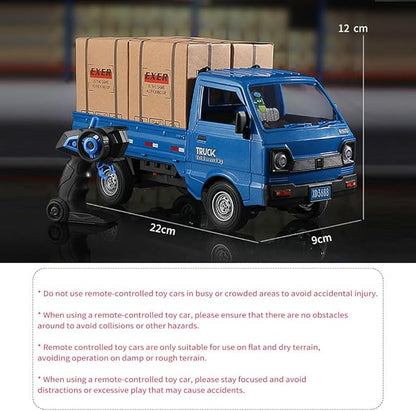 GoolRC Remote Control Car Kei Truck 1:16 Scale RC Transport Pickup Truck with Spray and Light 2.4GHz All Terrain RC Cars for Teens and Adults Christmas or Birthday Gift (White)