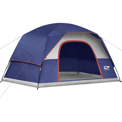 CAMPROS CP Tent 6 Person, Waterproof Windproof Double Layer Family Dome Tent, Easy Setup with Large Mesh Windows & Wide Door for Camping