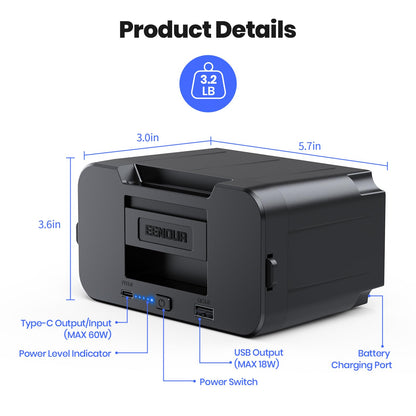 EENOUR DB01 Battery, 171Wh/15600mAh Additional Battery, Compatible D-Series Refrigerator Only(Charger Not Included)