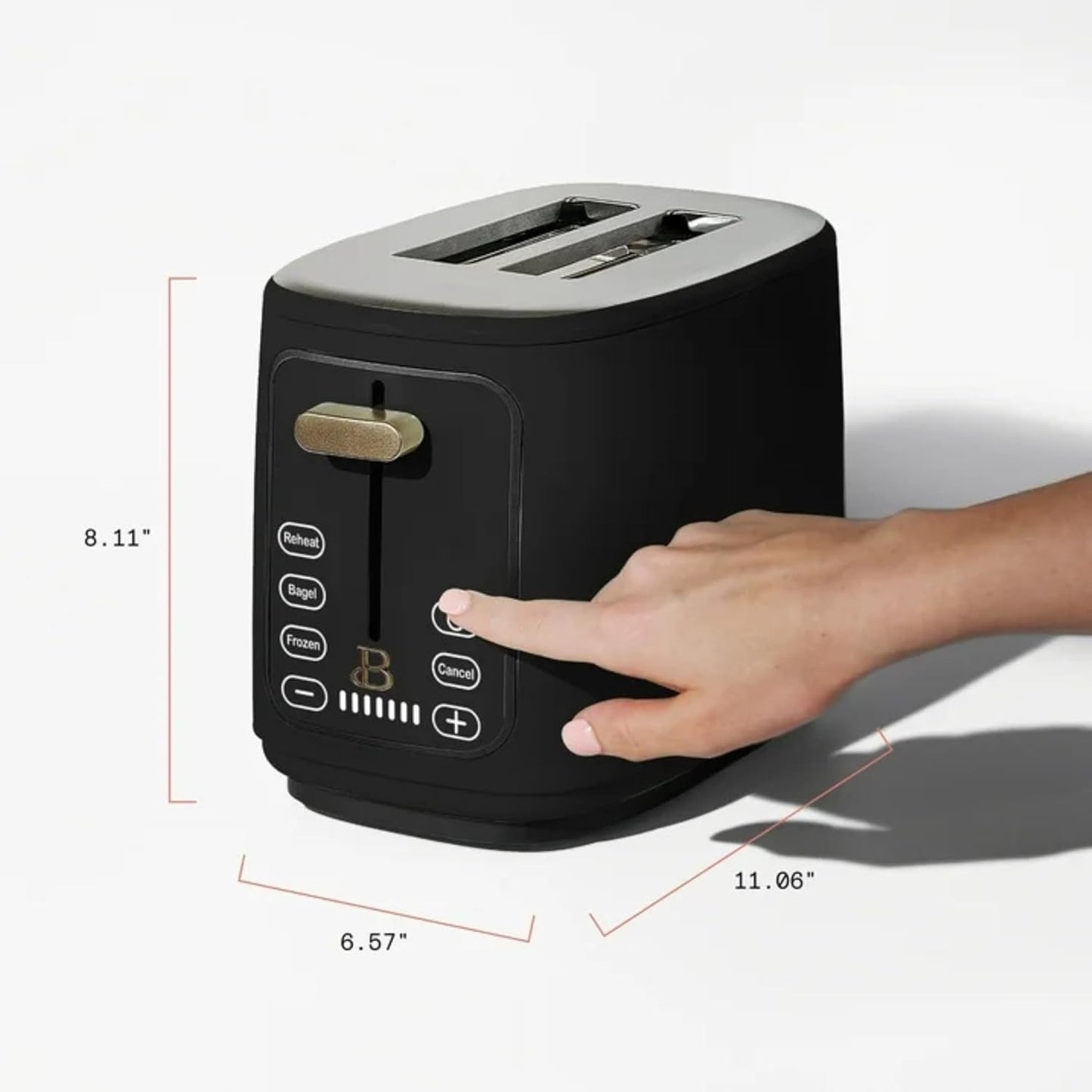 Skiennix 2-Slice Digital Toaster - Touch Control Panel, Adjustable Shade Settings, Wide Openings | Black