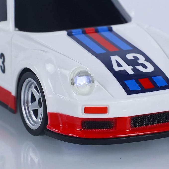 1/43 High Speed 2.4 GHz Mini RC Drift Car with 4 Wheel Drive Motor ESC Servo Motor Lighting Battery Charging Cable Gyroscope Hobby Grade Model for Birthday Gift