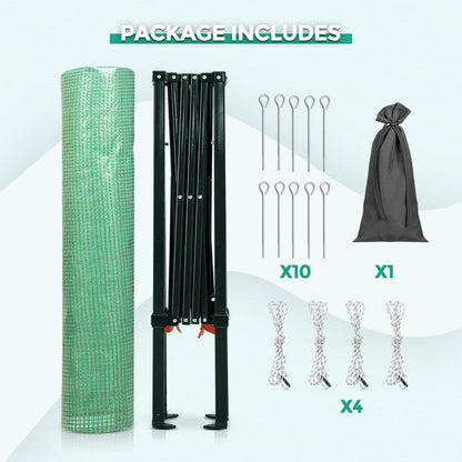 EAGLE PEAK 6x4 Portable Walk in Greenhouse, Pop Up Indoor Outdoor Greenhouse, Green House Kit with Zippered Roll-Up Doors and Windows, PE Cover, Clear/Green
