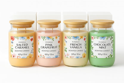 Large 22oz Soy Candle – Long Lasting 80+ Hour Burn, Hand Poured Clean Burning Scented Candle with Cotton Wick, Reusable Glass Jar – Chocolate Mint | DUBABOO