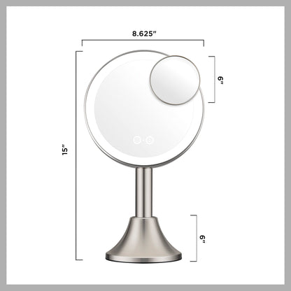 Conair Lighted Makeup Mirror, LED Vanity Mirror, 1X/10X Magnifying Mirror with Handheld Feature, Corded or Cordless in Brushed Nickel