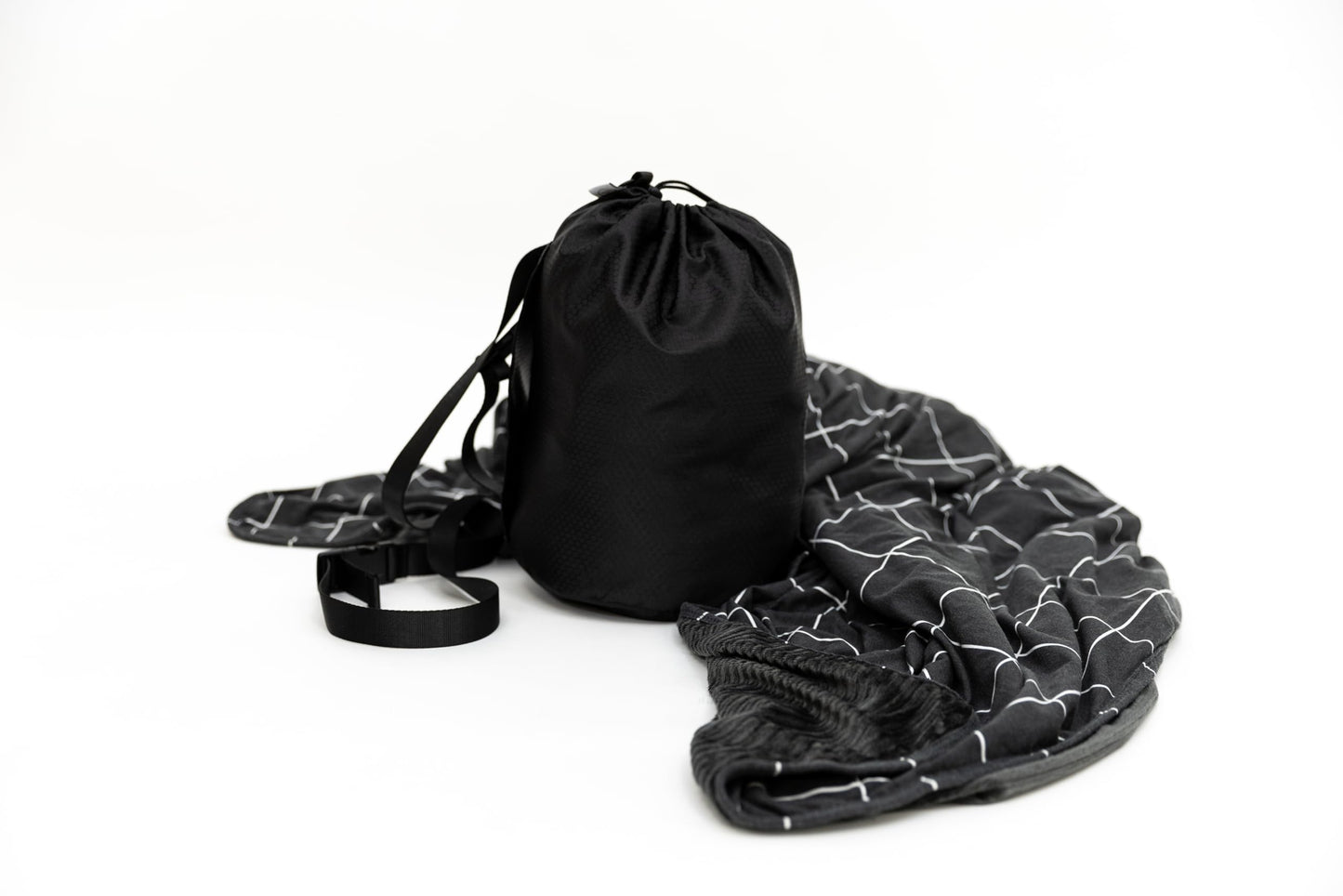 Beddy's Charcoal Grid Dual-Sided Travel Blanket with Portable Carrying Case, Super Soft Lightweight Blanket for Airplanes, Cars, Road Trips & Camping
