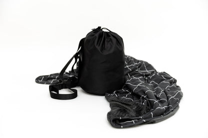 Beddy's Charcoal Grid Dual-Sided Travel Blanket with Portable Carrying Case, Super Soft Lightweight Blanket for Airplanes, Cars, Road Trips & Camping
