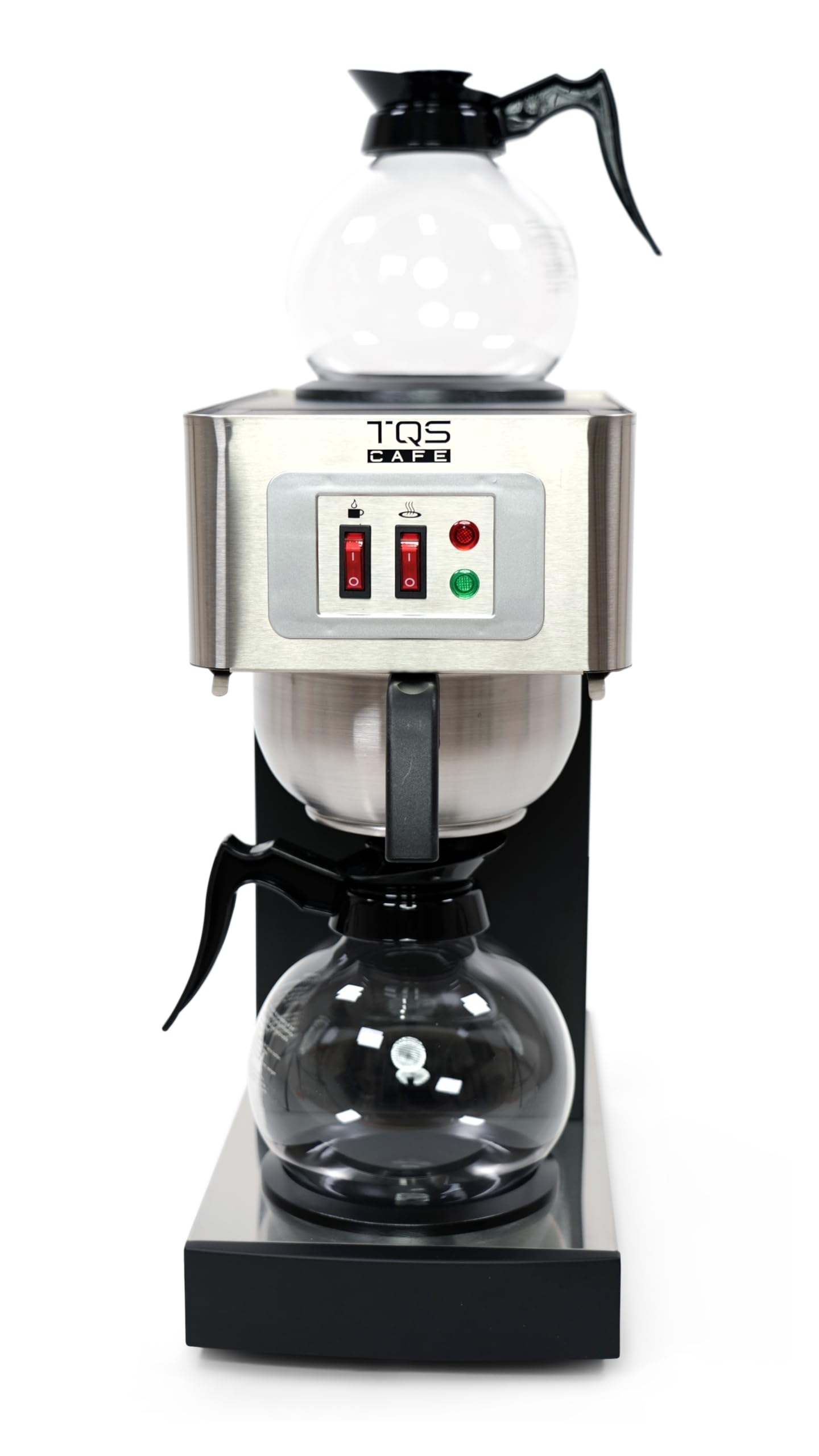 12-Cup Commercial Coffee Maker Stainless Steel - Double Coffee Machine for Office, Restaurant, Industrial Use - High Capacity Office Coffee Maker - TQS Cafe